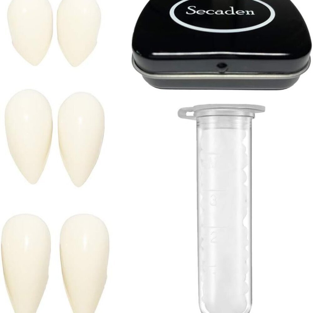 Cosplay 3 Pairs Vampire Teeth with Adhesive Dentures Halloween Party Props Fangs
